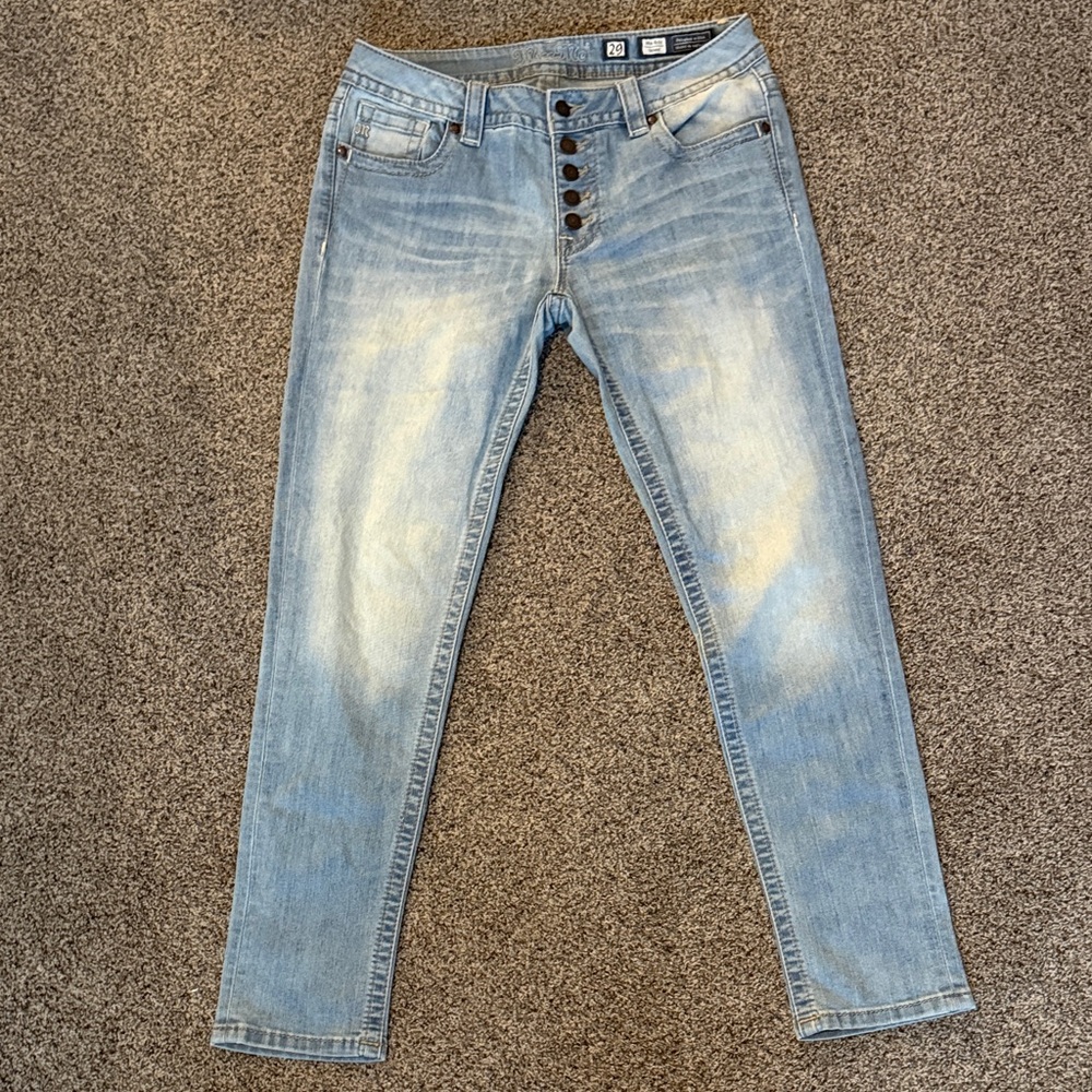 Miss Me Medium Blue button fly Jeans